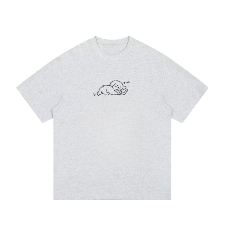 Gray Cute Striped Puppy T-Shirt