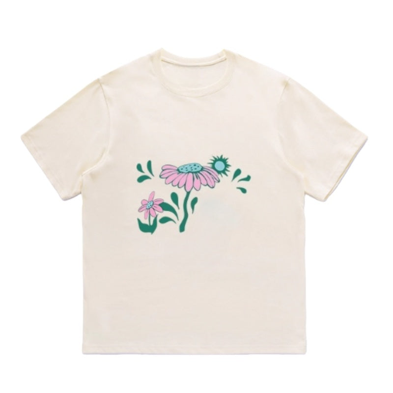 Pure Cotton Printed Apricot T-Shirt